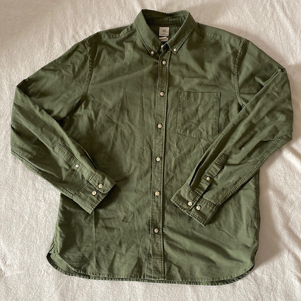 Men’s Olive Casual Cotton Shirt